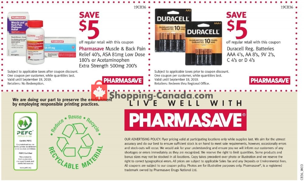 Pharmasave flyer from Friday September 6, 2019 to Thursday September 19, 2019 - page 33