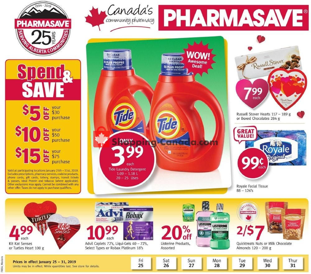 Pharmasave flyer from Friday January 25, 2019 to Thursday January 31, 2019 - page 1