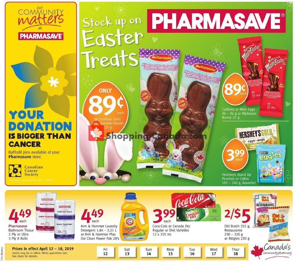 Pharmasave flyer from Friday April 12, 2019 to Thursday April 18, 2019 - page 1