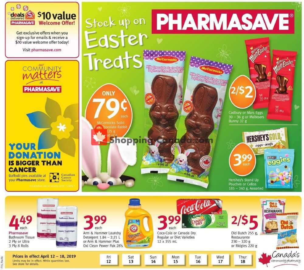 Pharmasave flyer from Friday April 12, 2019 to Thursday April 18, 2019 - page 1