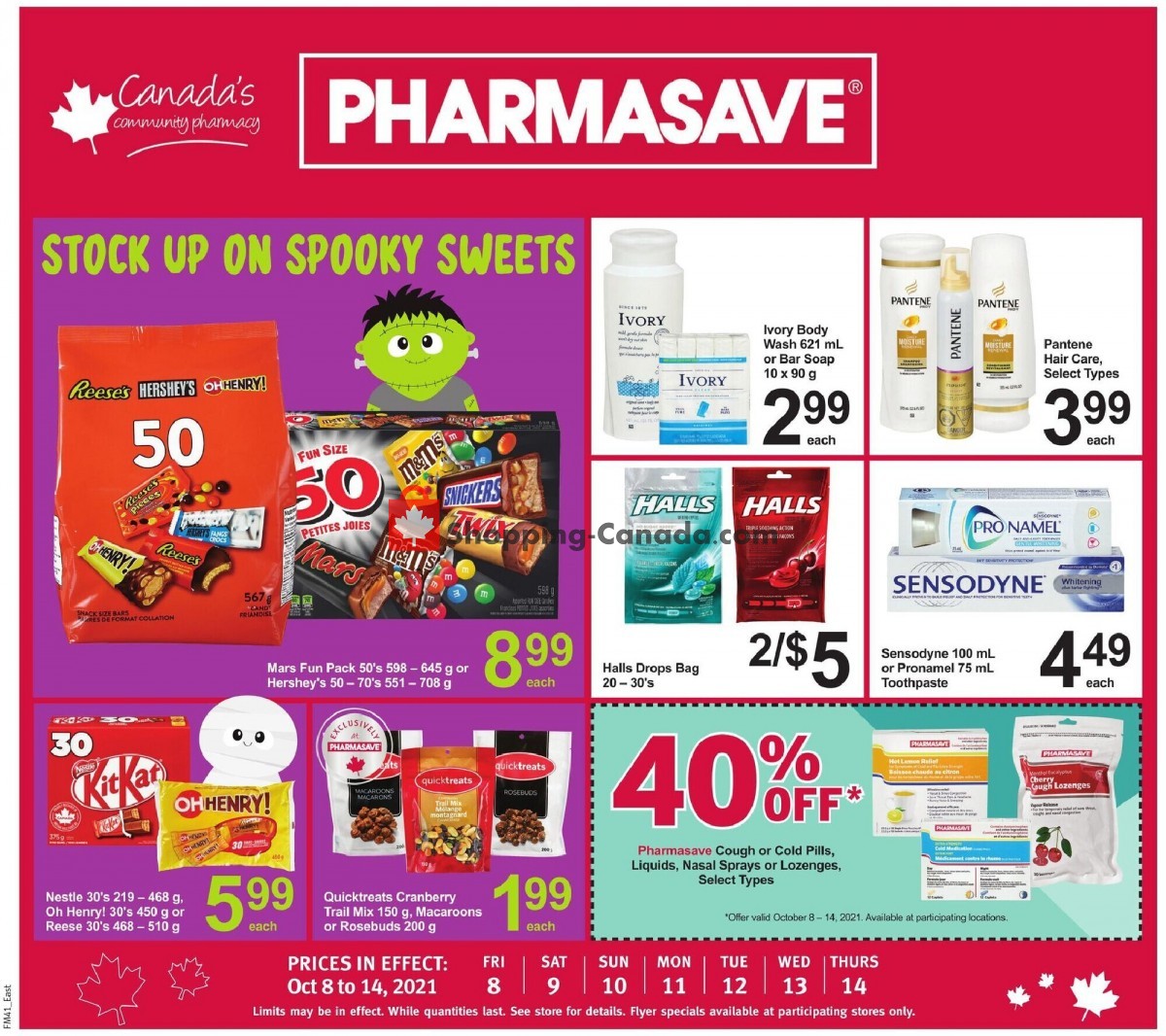 Pharmasave flyer from Friday October 8, 2021 to Thursday October 14, 2021 - page 1