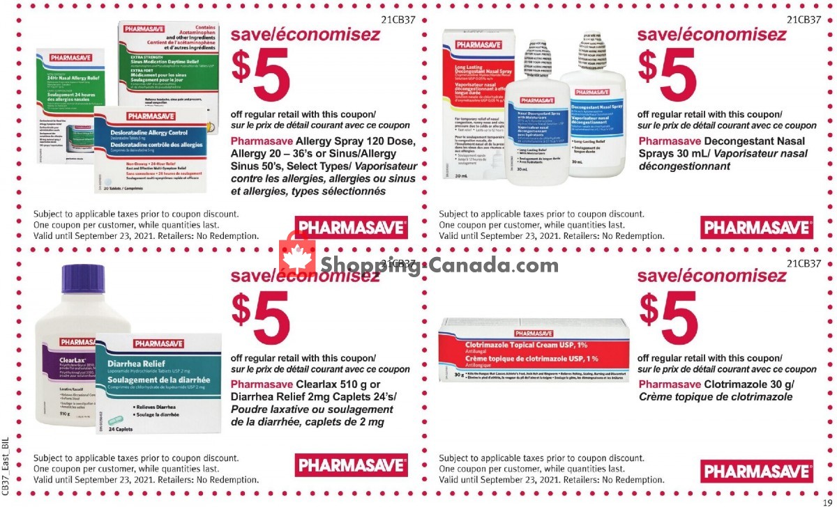 Pharmasave flyer from Friday September 10, 2021 to Thursday September 23, 2021 - page 19