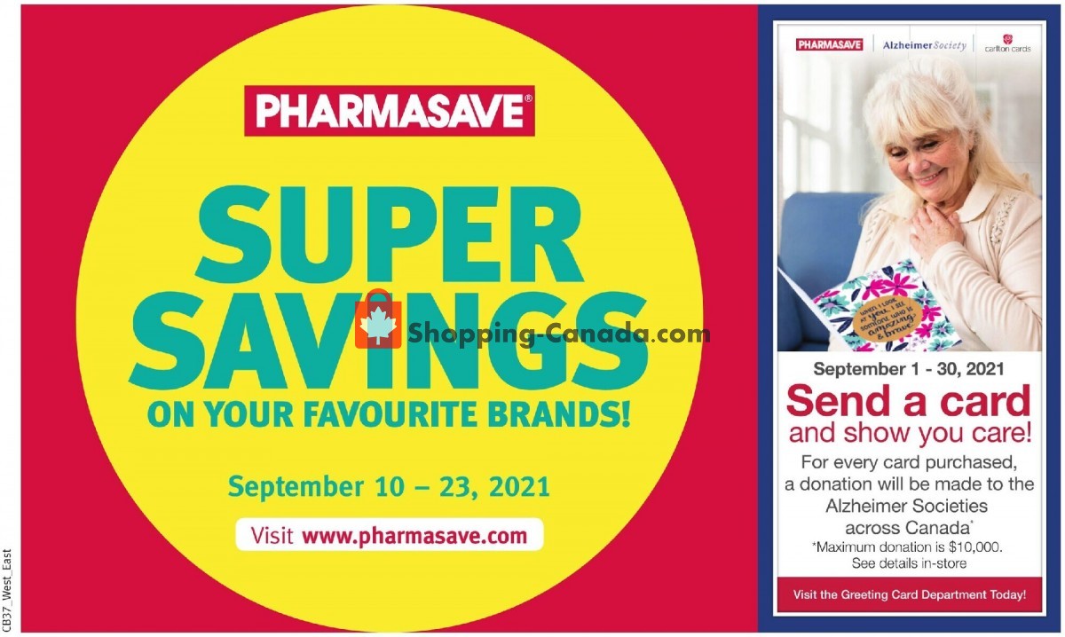 Pharmasave flyer from Friday September 10, 2021 to Thursday September 23, 2021 - page 1