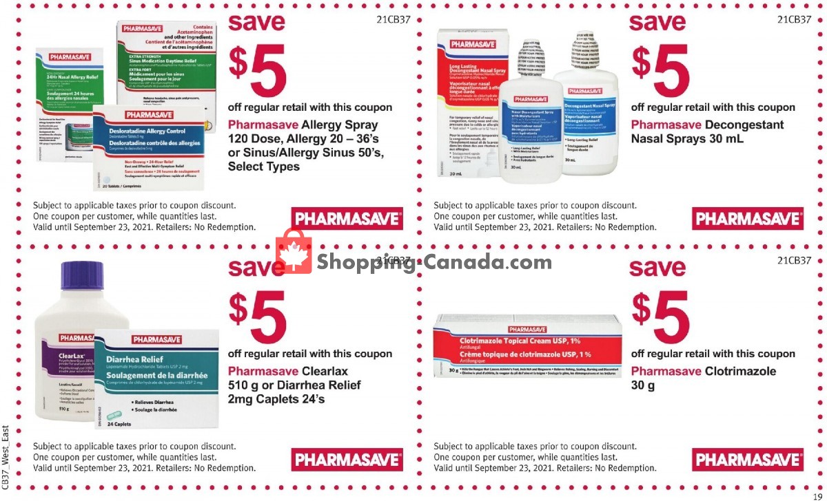 Pharmasave flyer from Friday September 10, 2021 to Thursday September 23, 2021 - page 19