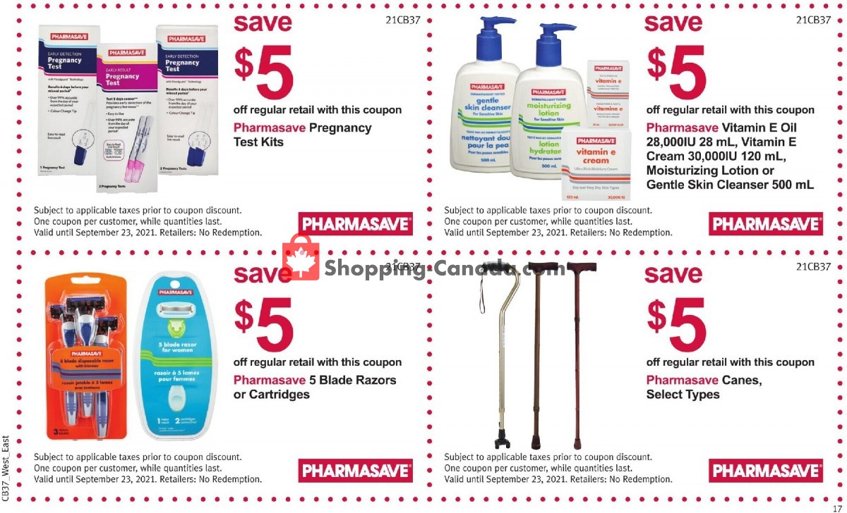 Pharmasave flyer from Friday September 10, 2021 to Thursday September 23, 2021 - page 17