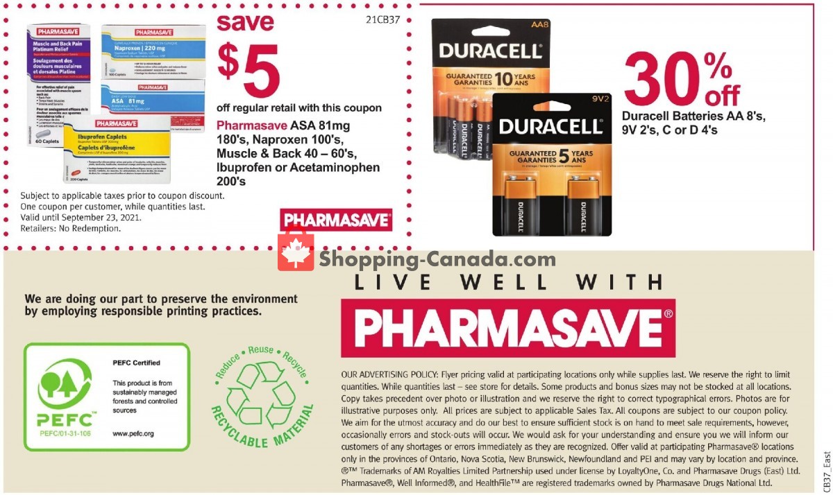 Pharmasave flyer from Friday September 10, 2021 to Thursday September 23, 2021 - page 32