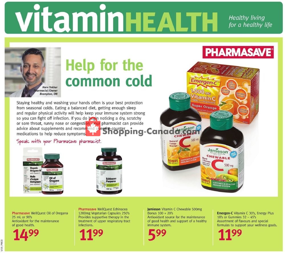 Pharmasave flyer from Friday September 28, 2018 to Thursday October 4, 2018 - page 1