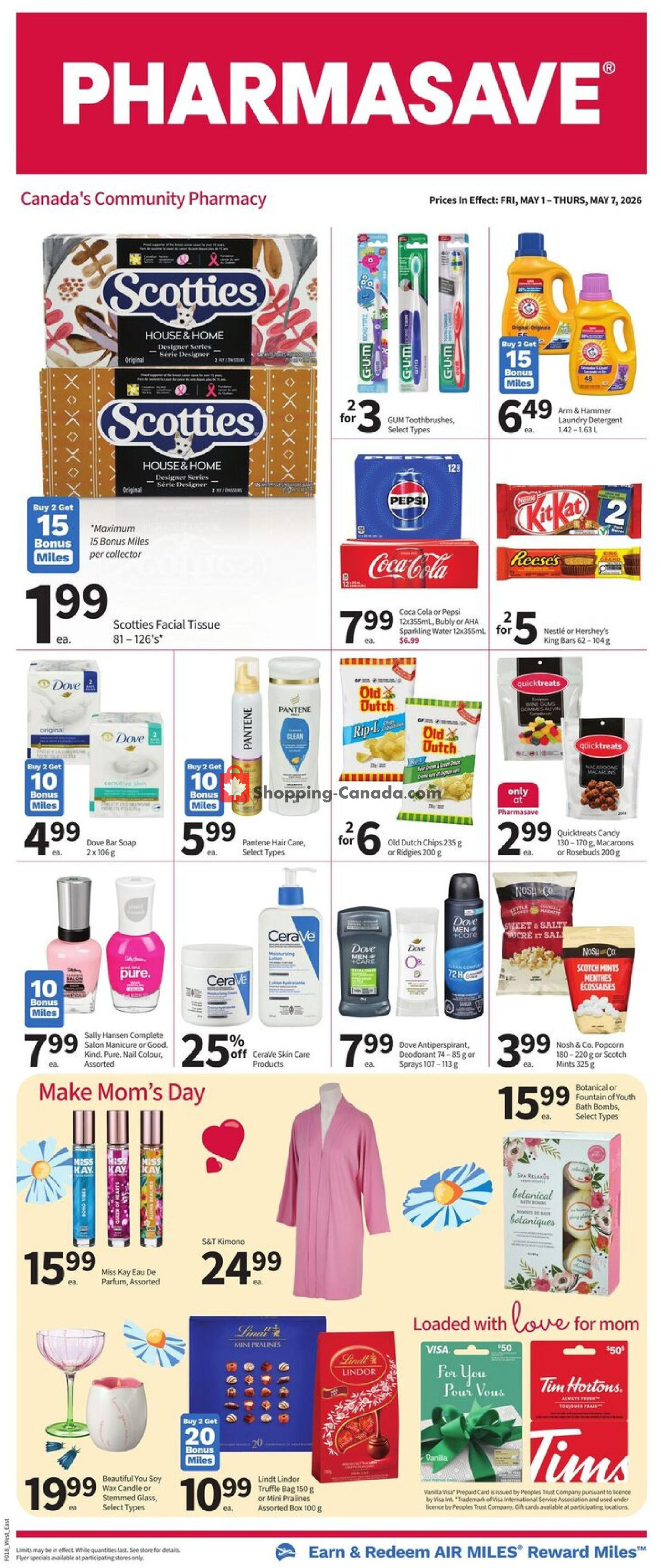 Pharmasave flyer from Friday May 1, 2026 to Thursday May 7, 2026 - page 1
