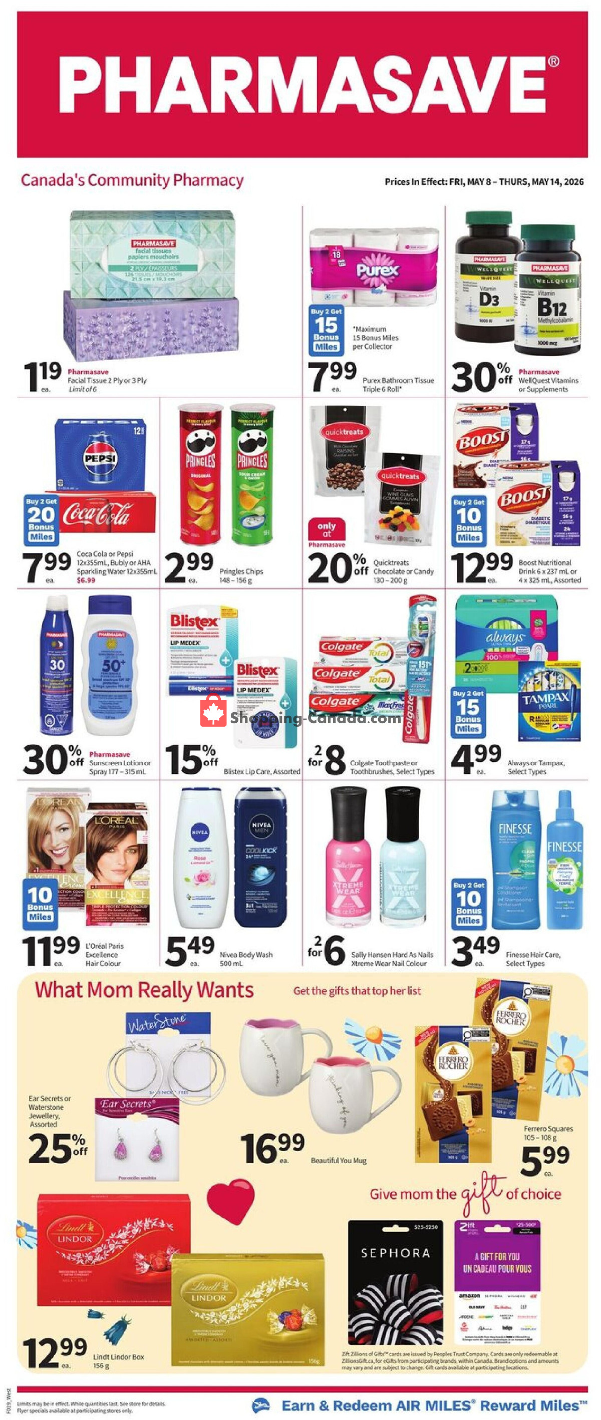 Pharmasave flyer from Friday May 8, 2026 to Thursday May 14, 2026 - page 1