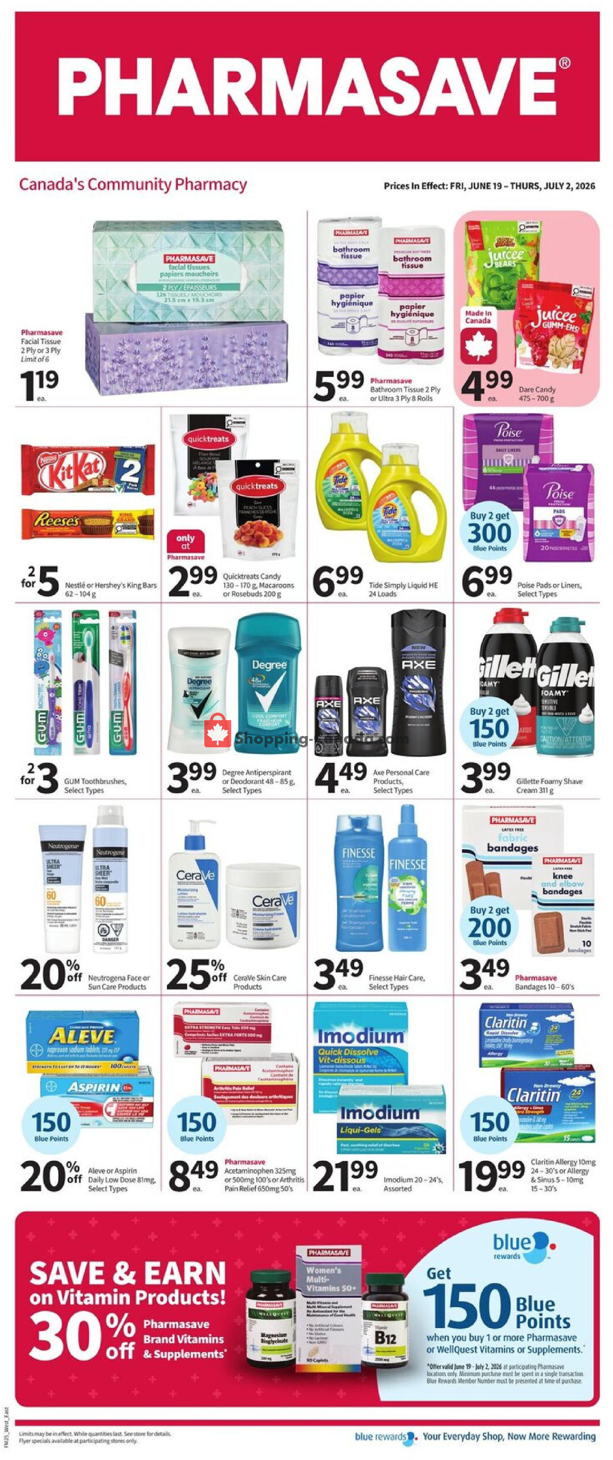 Pharmasave flyer from Friday June 19, 2026 to Thursday July 2, 2026 - page 1