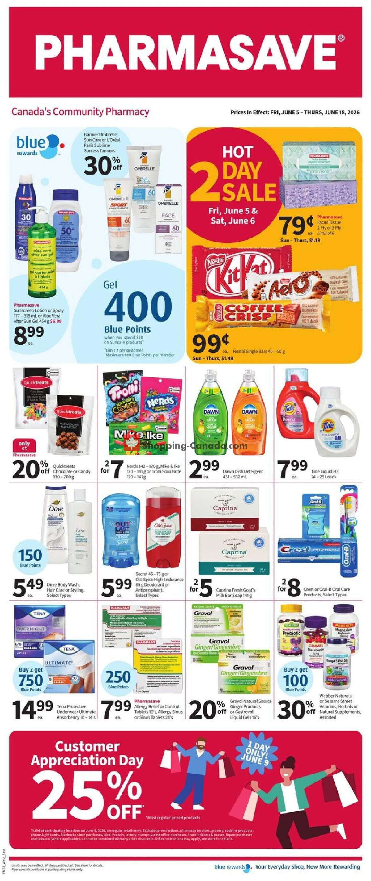 Pharmasave flyer from Friday June 5, 2026 to Thursday June 18, 2026 - page 1
