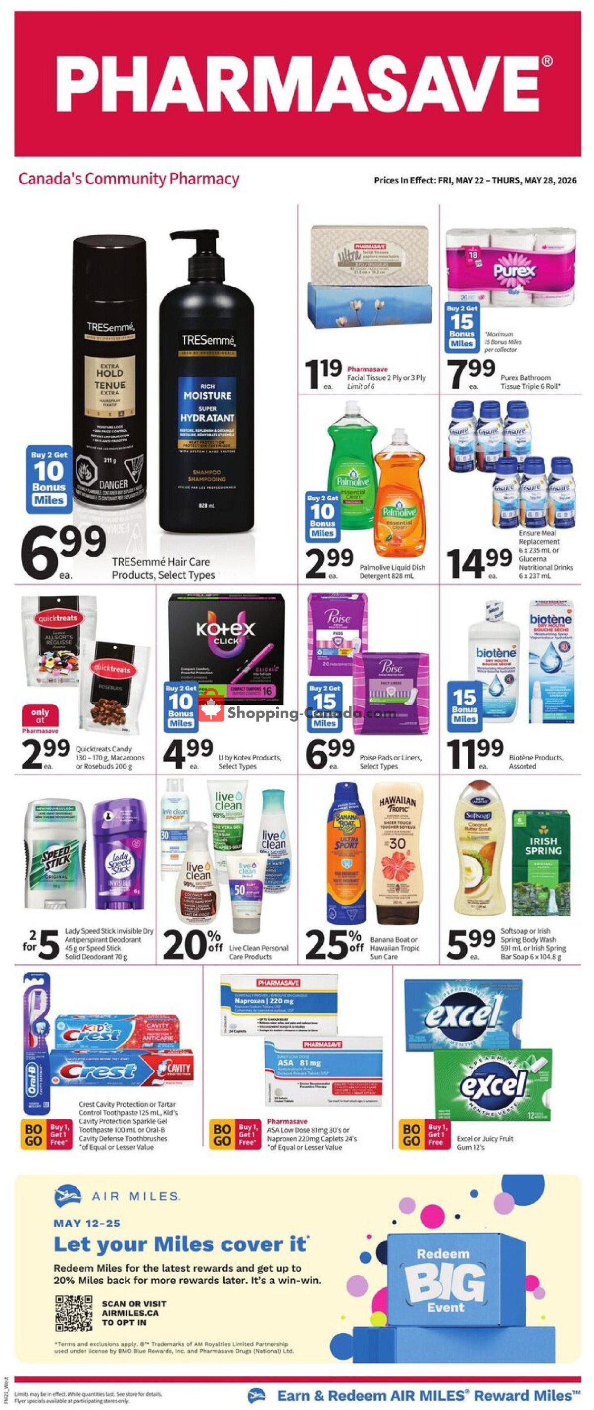 Pharmasave flyer from Friday May 22, 2026 to Thursday May 28, 2026 - page 1