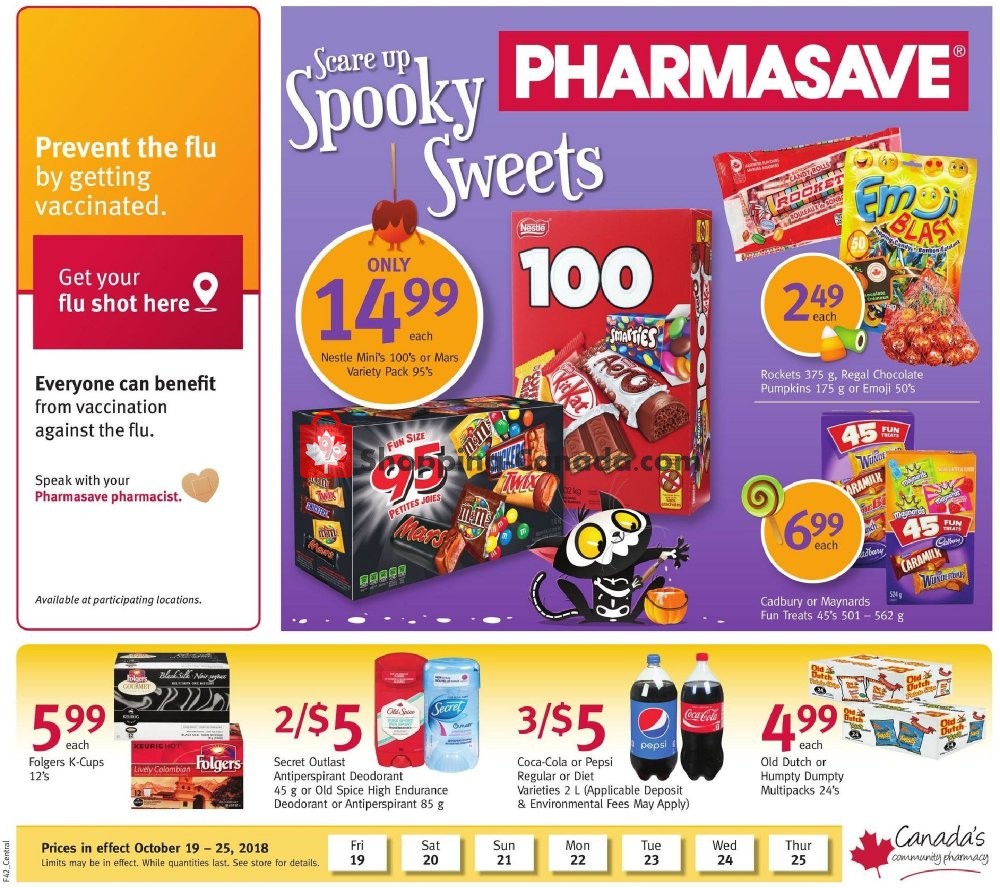 Pharmasave flyer from Friday October 19, 2018 to Thursday October 25, 2018 - page 1