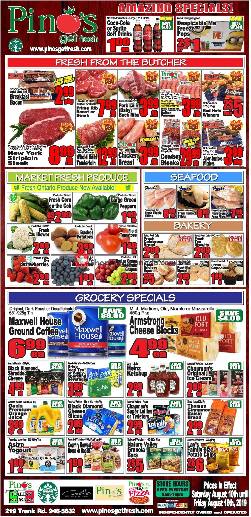 Pino's flyer from Saturday August 10, 2019 to Friday August 16, 2019 - page 1