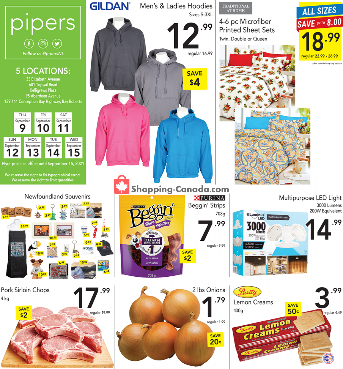 Pipers Superstore flyer from Thursday September 9, 2021 to Wednesday September 15, 2021 - page 1