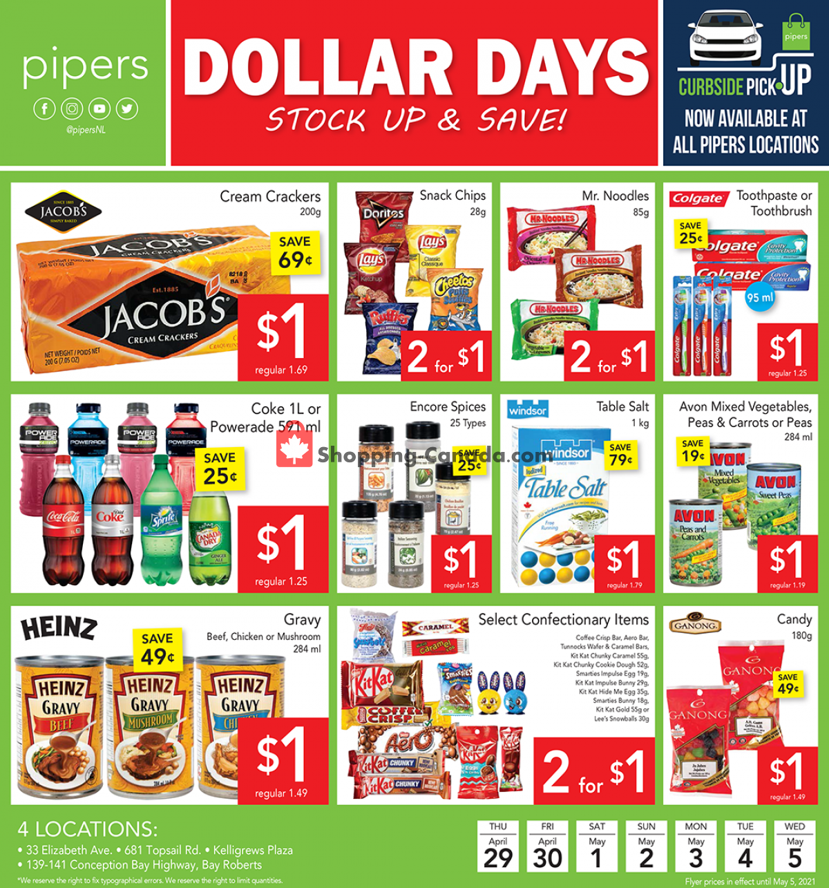 Pipers Superstore flyer from Thursday April 29, 2021 to Wednesday May 5, 2021 - page 1