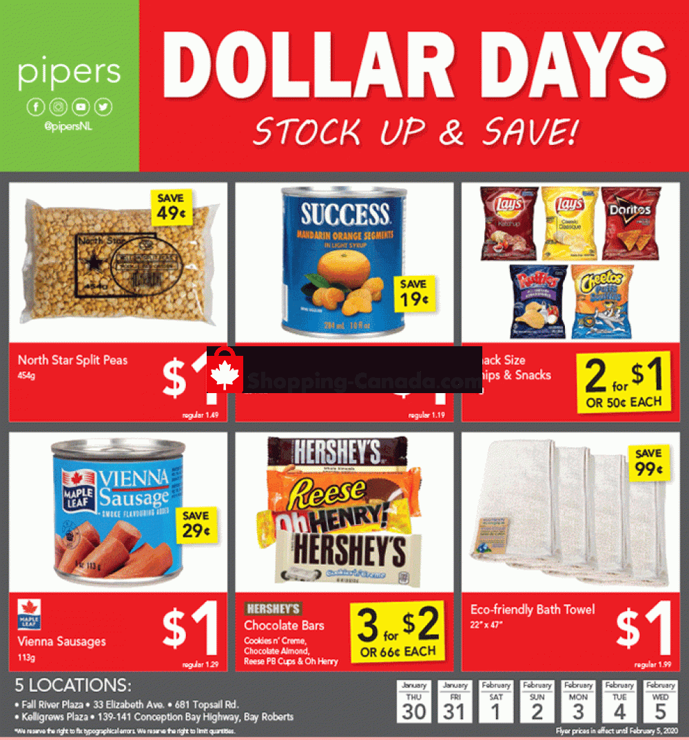 Pipers Superstore flyer from Thursday January 30, 2020 to Wednesday February 5, 2020 - page 1