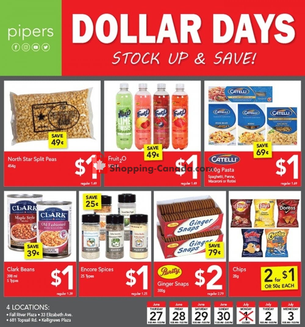 Pipers Superstore flyer from Thursday June 27, 2019 to Wednesday July 3, 2019 - page 1