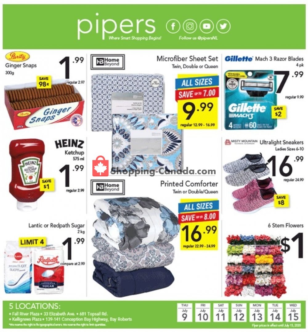 Pipers Superstore flyer from Thursday July 9, 2020 to Wednesday July 15, 2020 - page 1