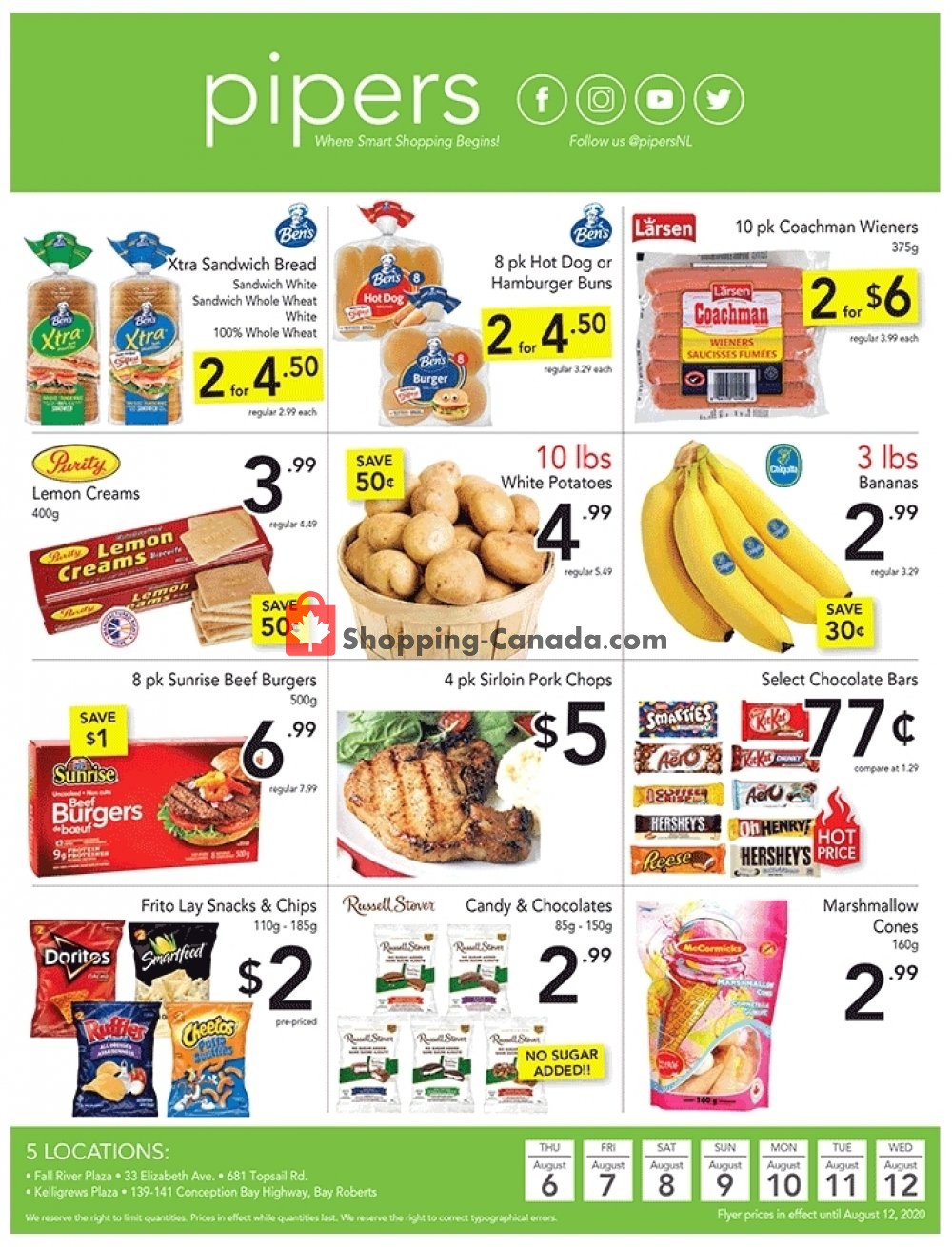 Pipers Superstore flyer from Thursday August 6, 2020 to Wednesday August 12, 2020 - page 1