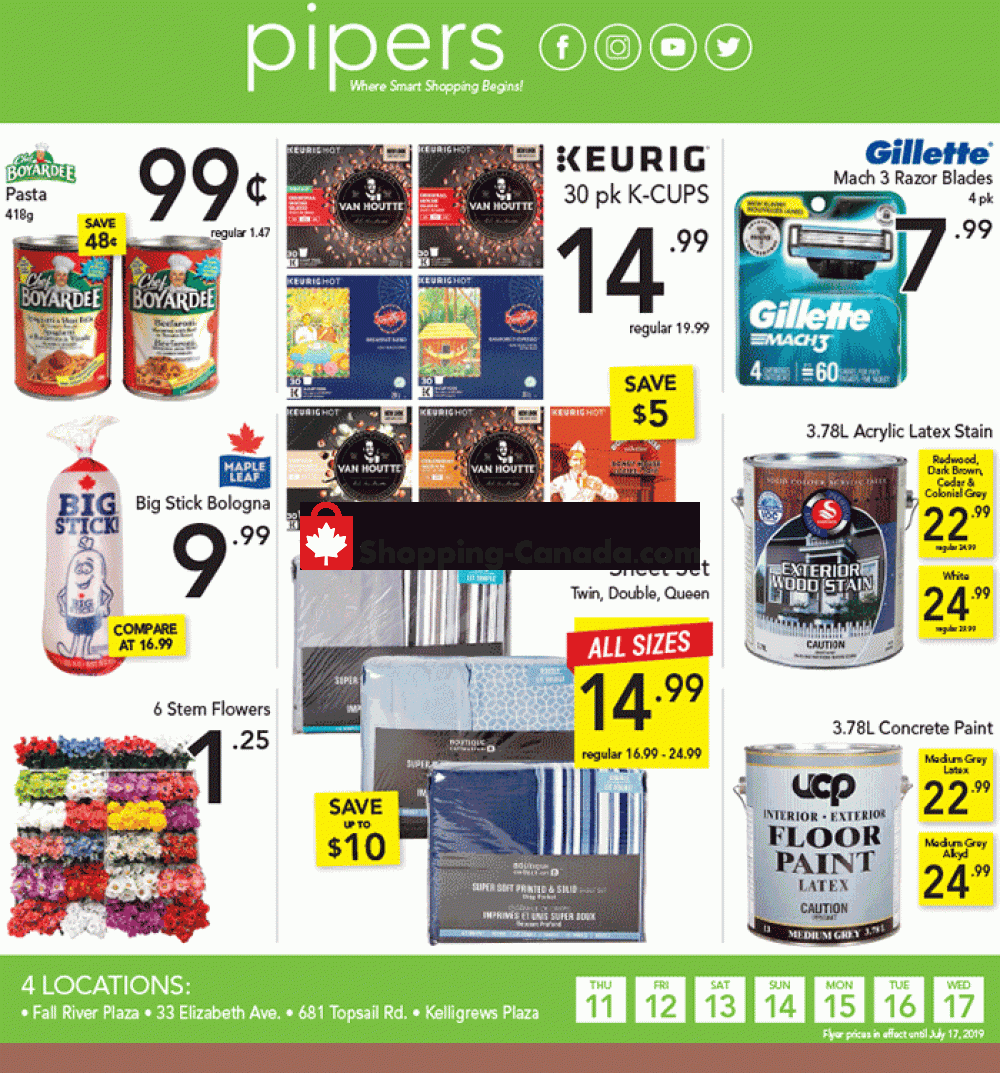 Pipers Superstore flyer from Thursday July 11, 2019 to Wednesday July 17, 2019 - page 1