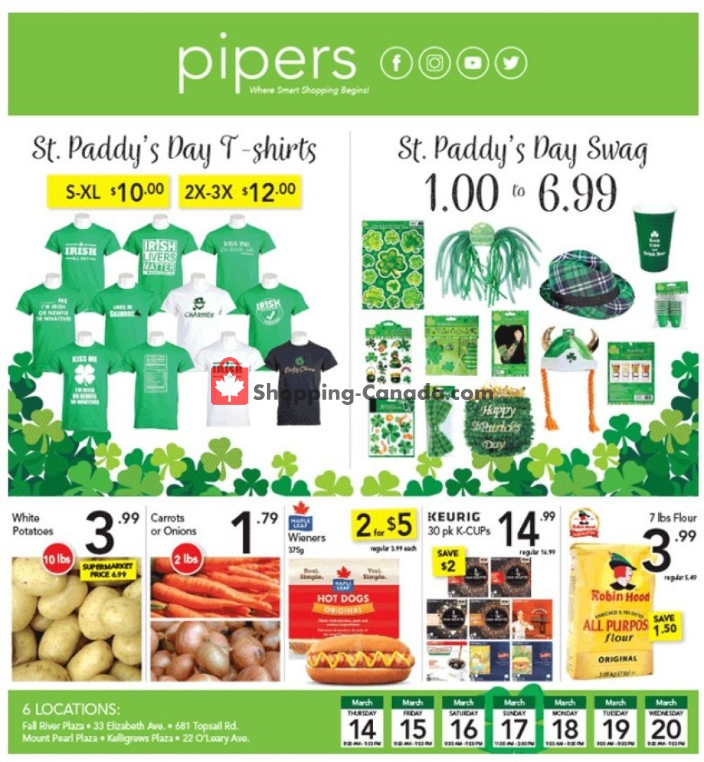 Pipers Superstore flyer from Thursday March 14, 2019 to Wednesday March 20, 2019 - page 1
