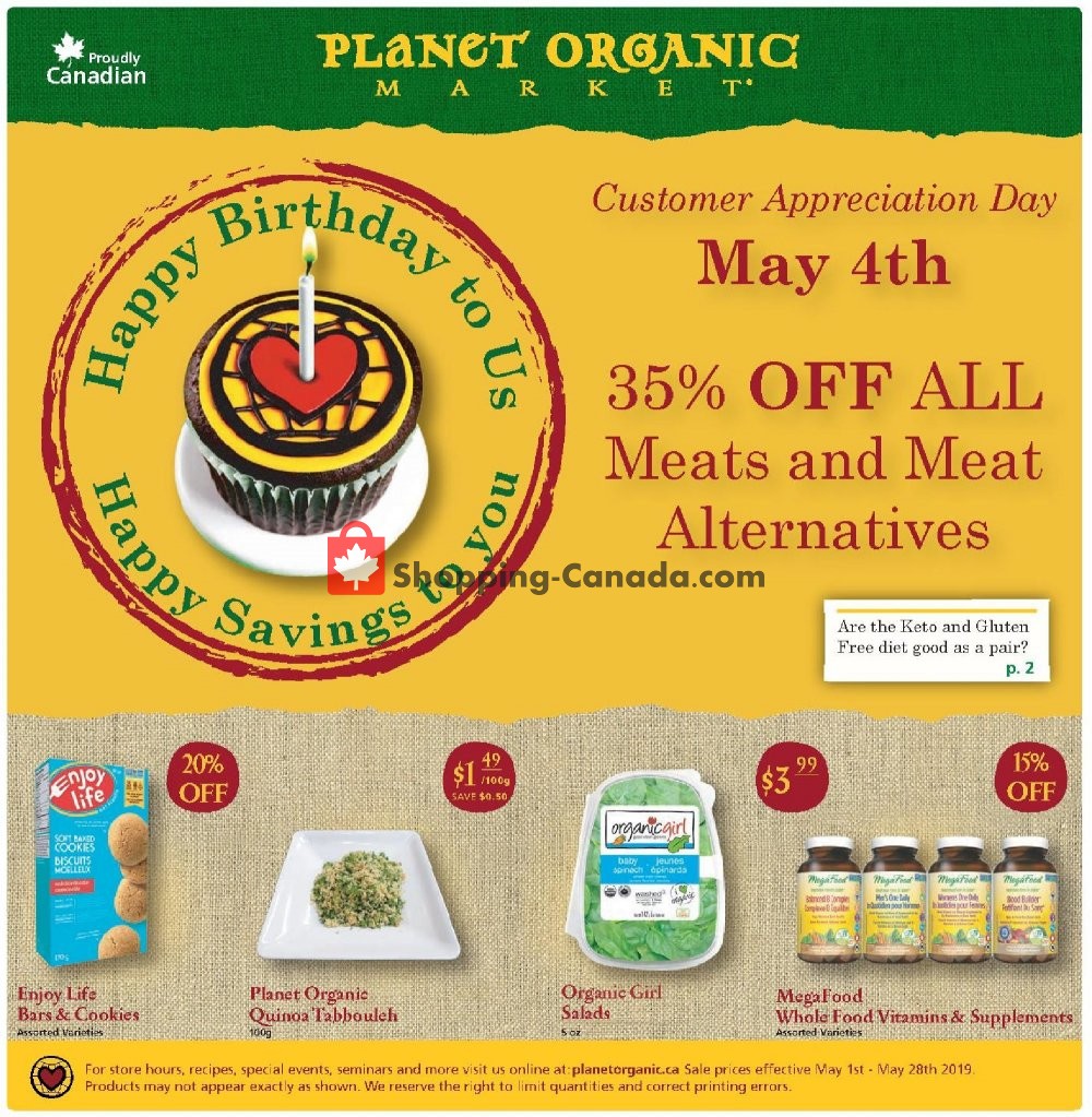 Planet Organic Market flyer from Wednesday May 1, 2019 to Tuesday May 28, 2019 - page 1