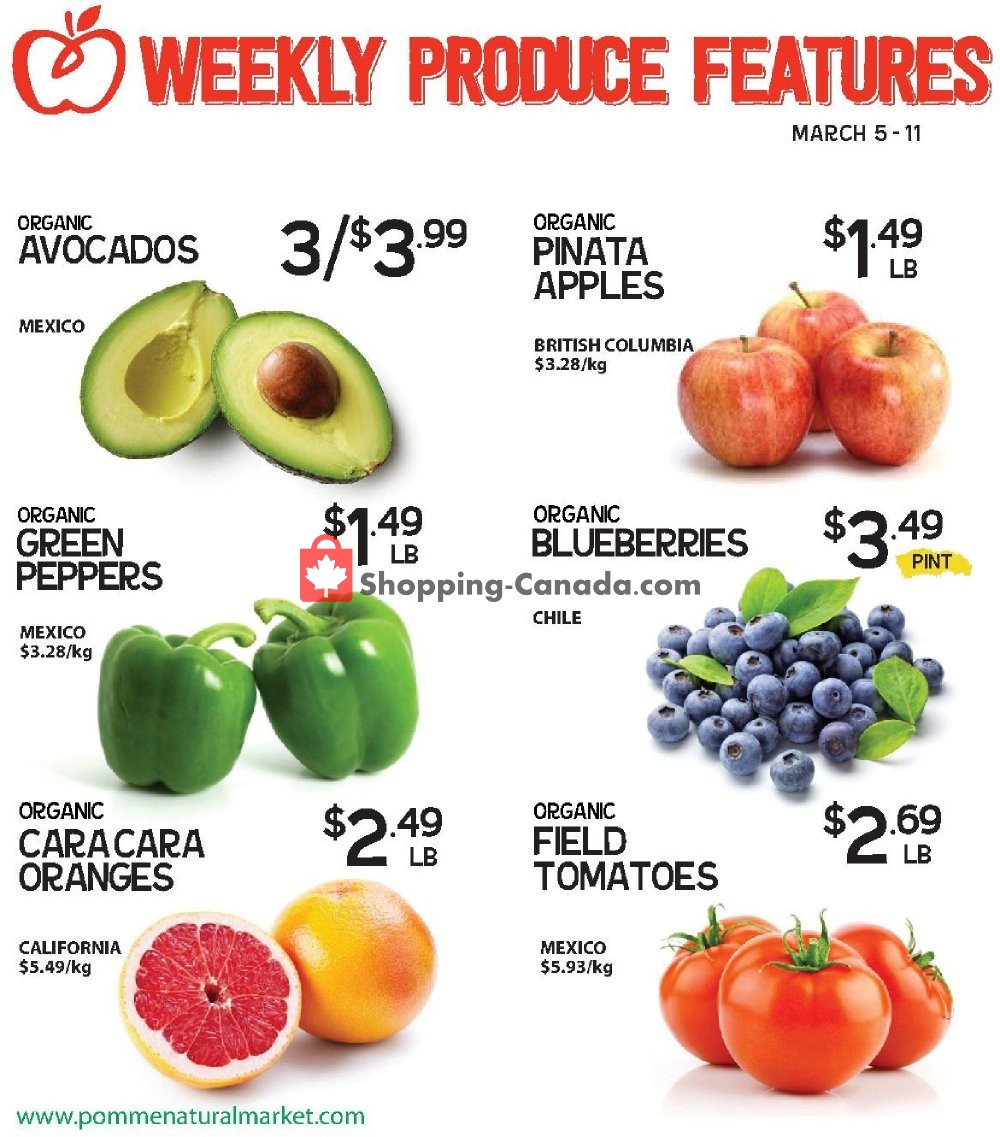 Pomme Natural Market flyer from Tuesday March 5, 2019 to Monday March 11, 2019 - page 1