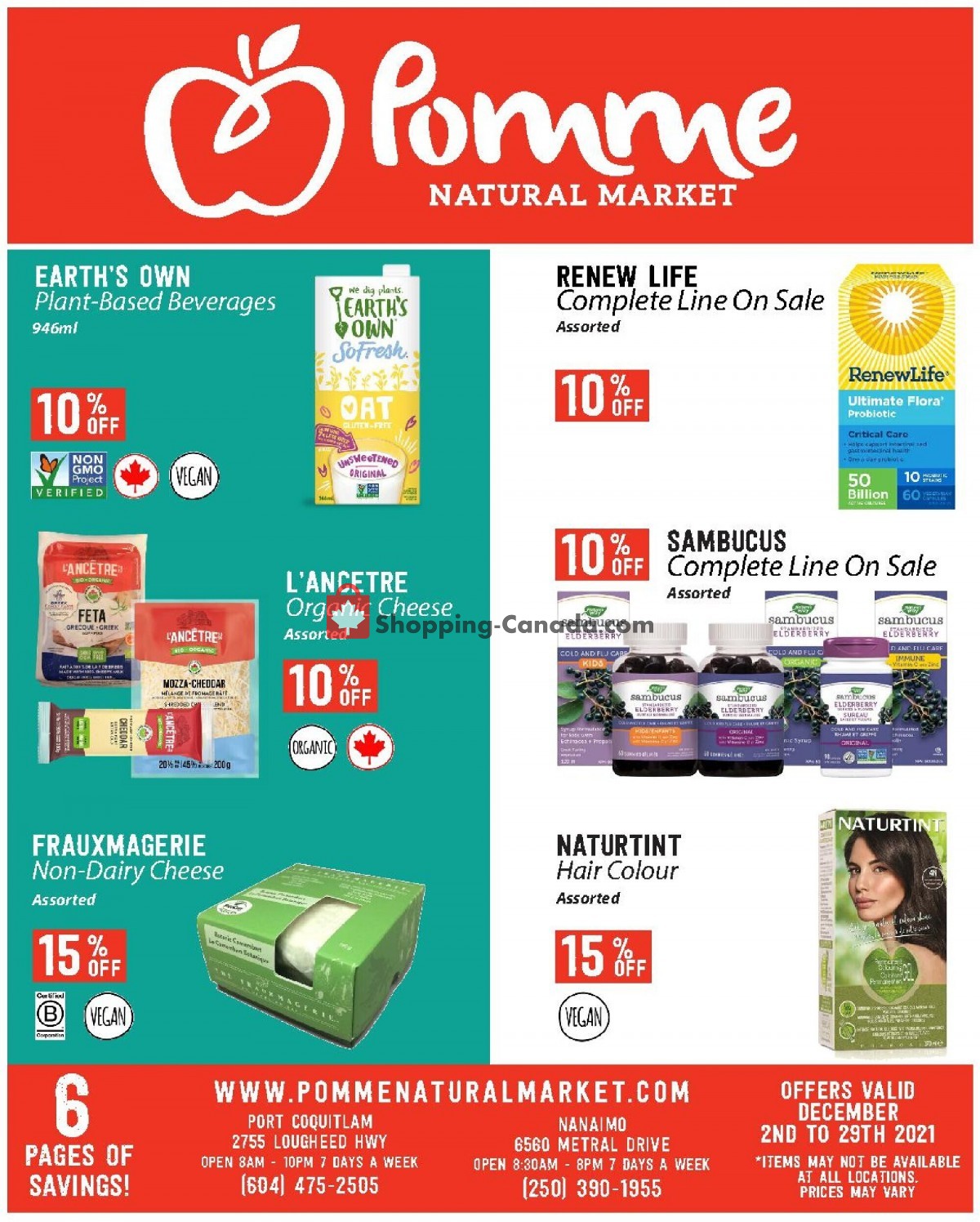 Pomme Natural Market flyer from Thursday December 2, 2021 to Wednesday December 29, 2021 - page 1