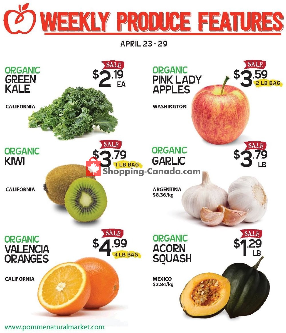 Pomme Natural Market flyer from Tuesday April 23, 2019 to Monday April 29, 2019 - page 1