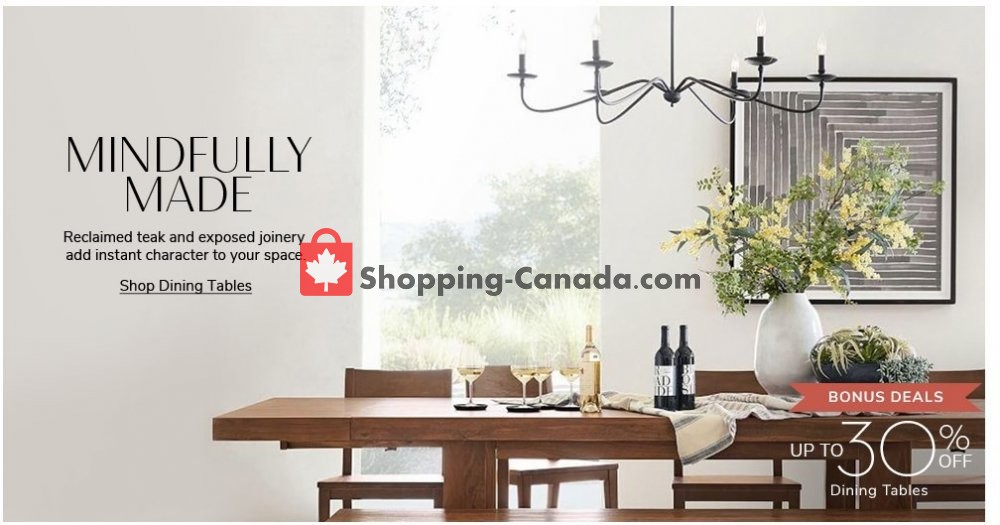 Pottery Barn Canada, flyer (Special Offer) March 1 March 31, 2020
