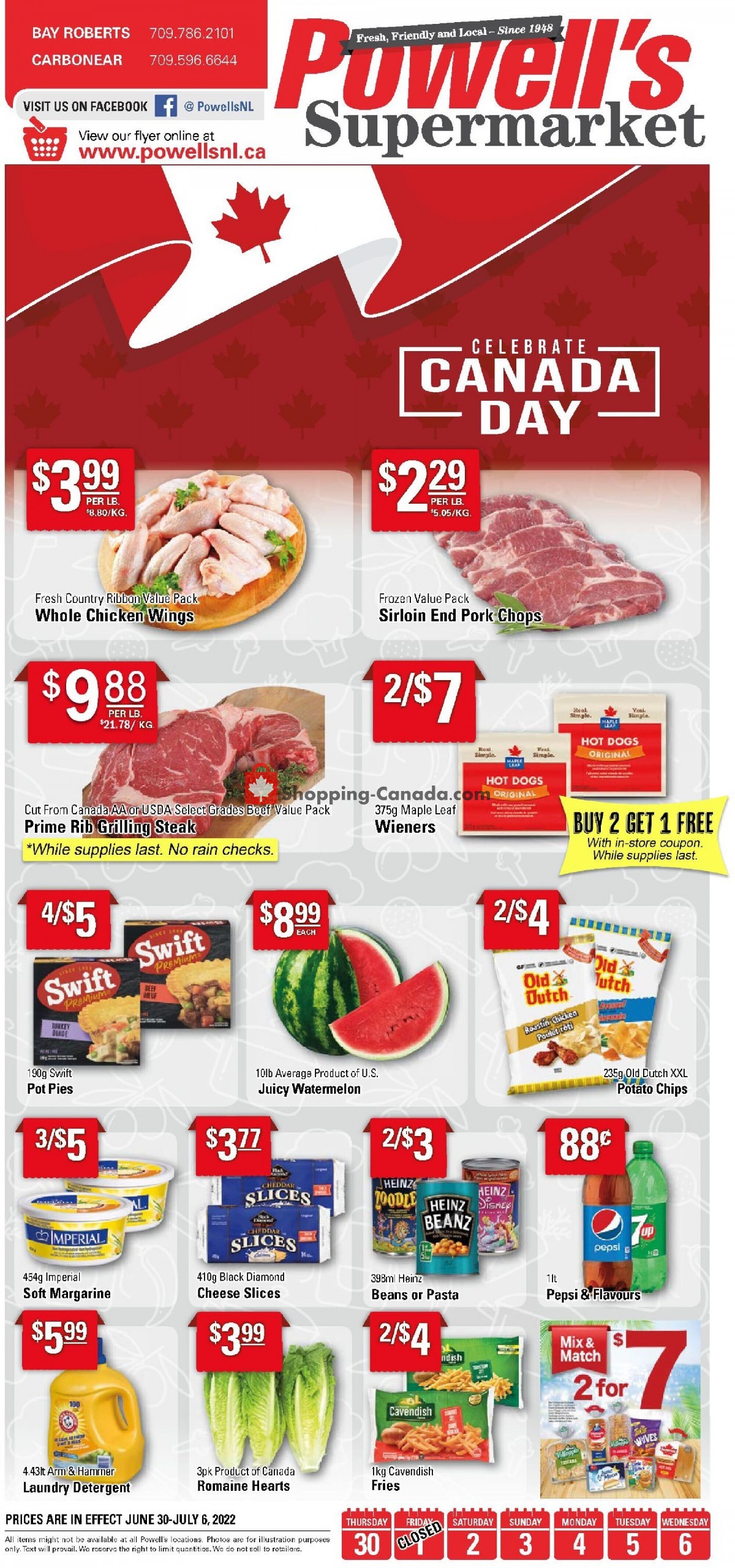 Powell's Supermarket flyer from Thursday June 30, 2022 to Wednesday July 6, 2022 - page 1