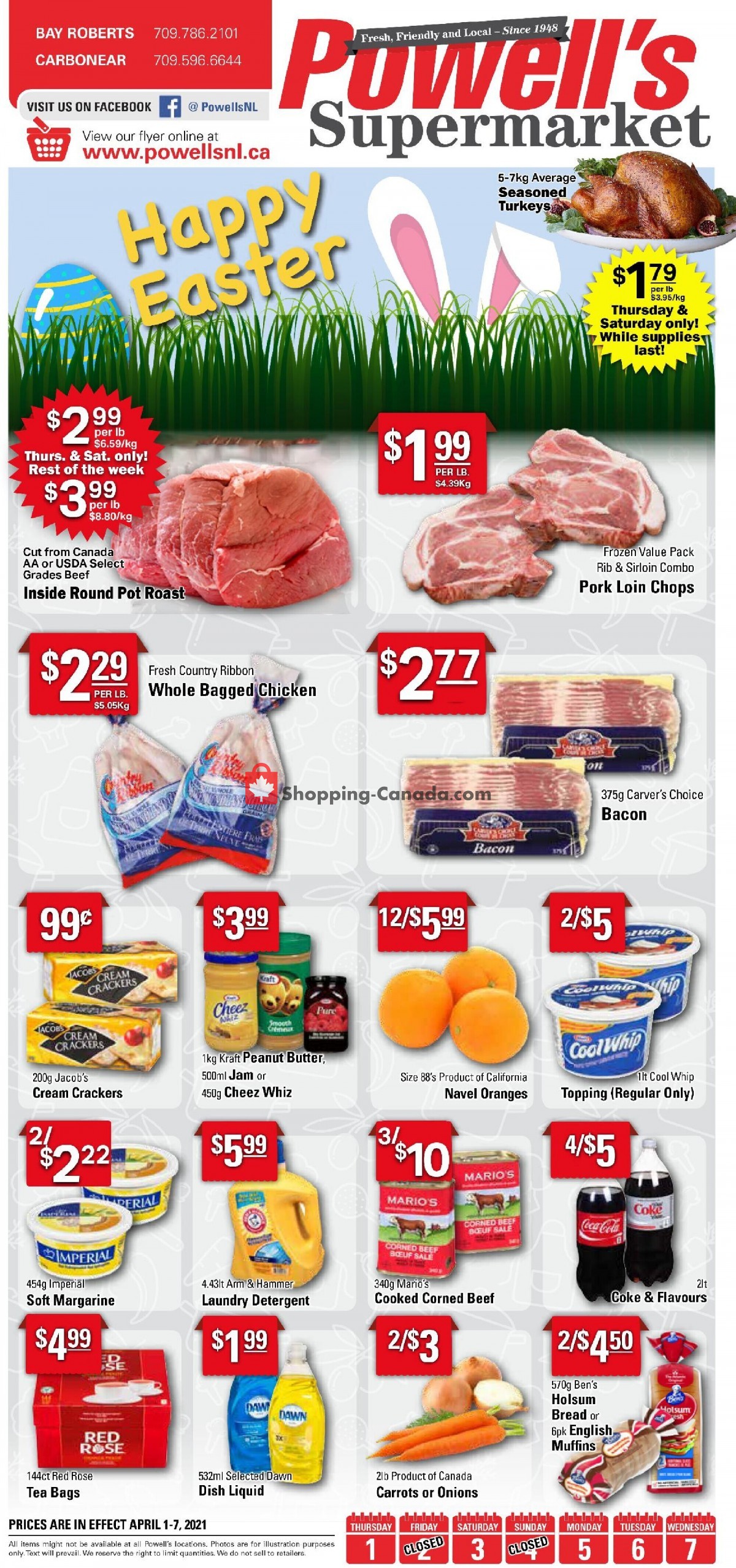 Powell's Supermarket flyer from Thursday April 1, 2021 to Wednesday April 7, 2021 - page 1