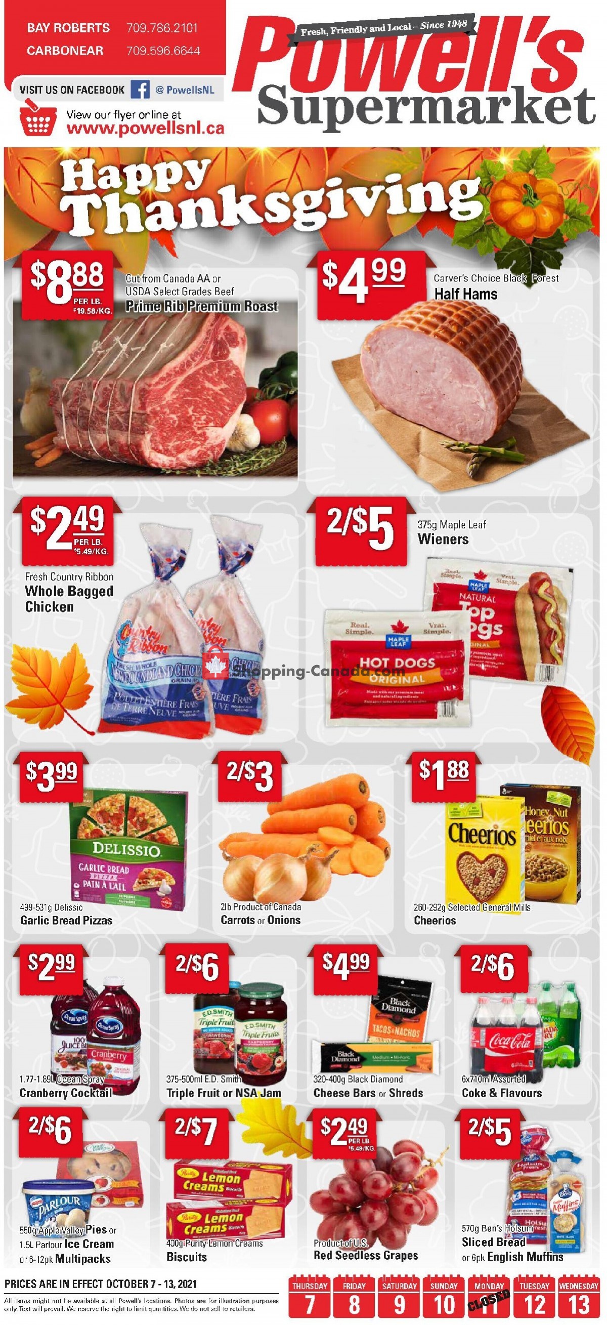 Powell's Supermarket flyer from Thursday October 7, 2021 to Wednesday October 13, 2021 - page 1