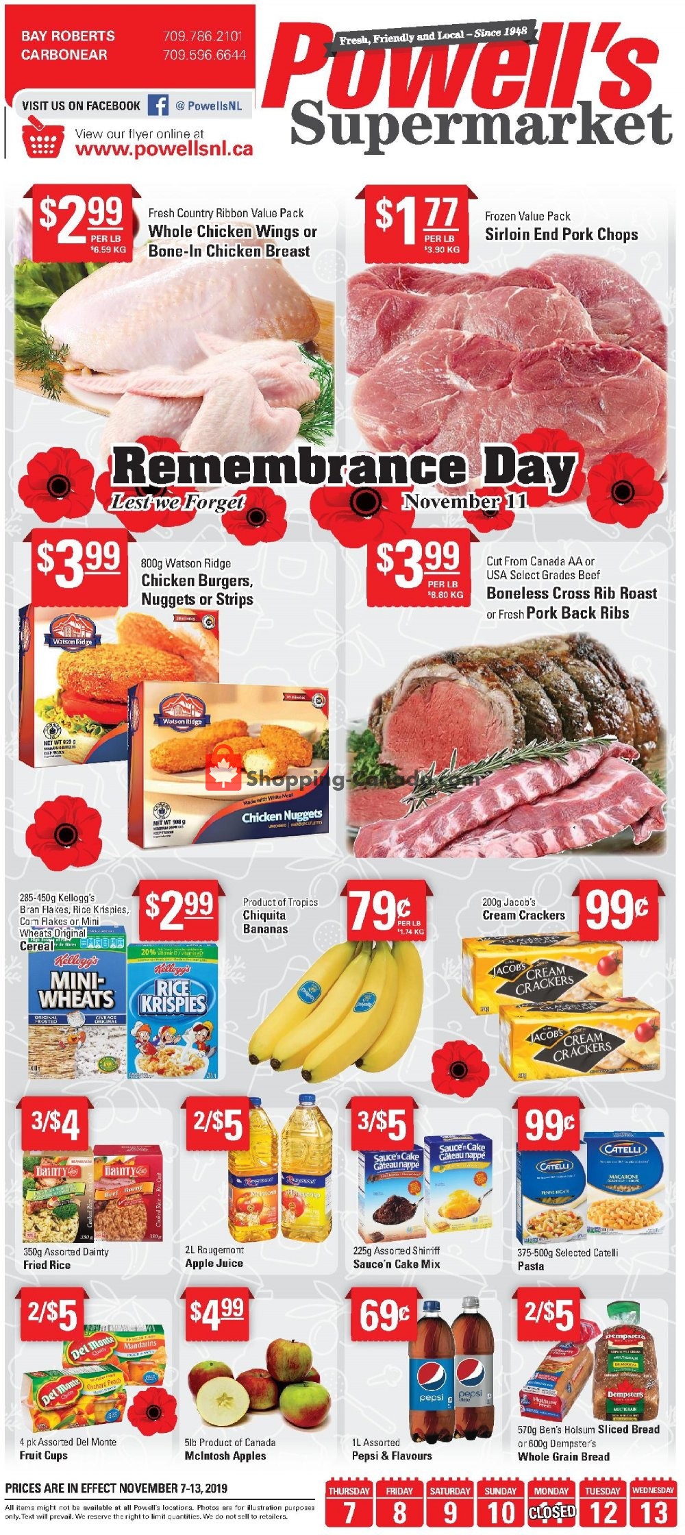 Powell's Supermarket flyer from Thursday November 7, 2019 to Wednesday November 13, 2019 - page 1