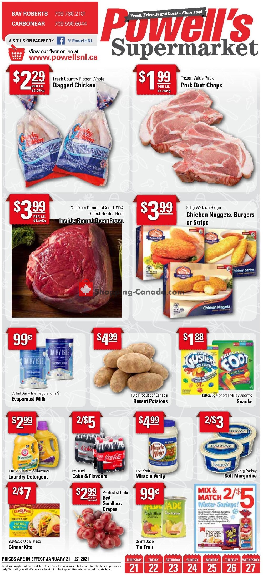 Powell's Supermarket flyer from Thursday January 21, 2021 to Wednesday January 27, 2021 - page 1