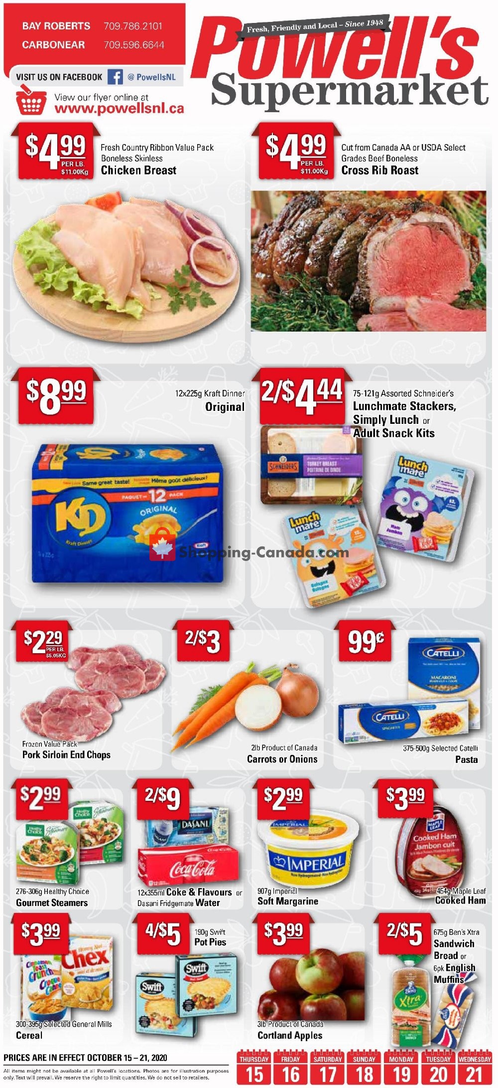 Powell's Supermarket flyer from Thursday October 15, 2020 to Wednesday October 21, 2020 - page 1