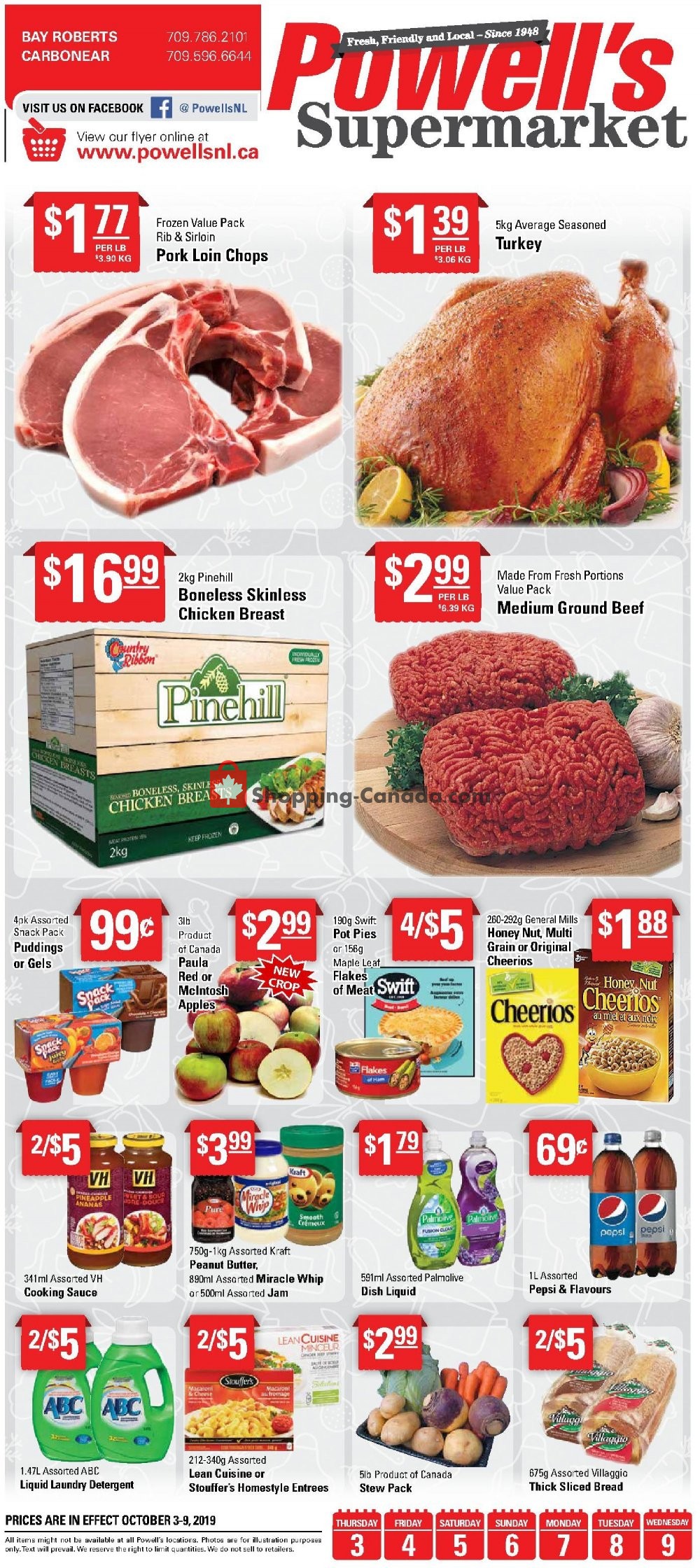 Powell's Supermarket flyer from Thursday October 3, 2019 to Wednesday October 9, 2019 - page 1