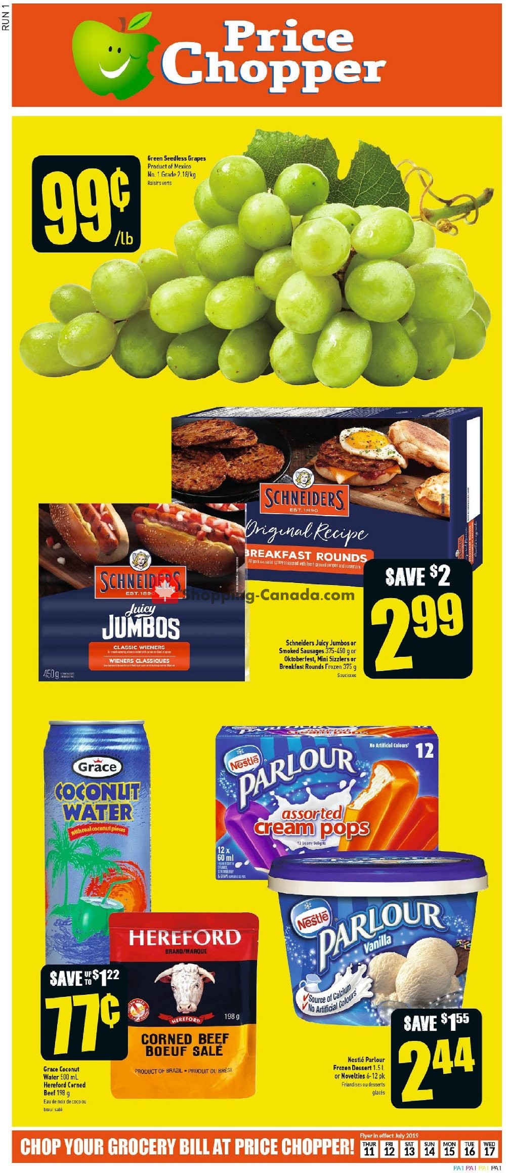 Price Chopper flyer from Thursday July 11, 2019 to Wednesday July 17, 2019 - page 1