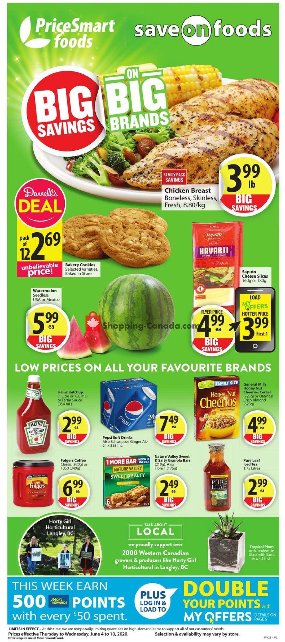 PriceSmart Foods Canada, flyer (Big Savings On Big Brands) June 4
