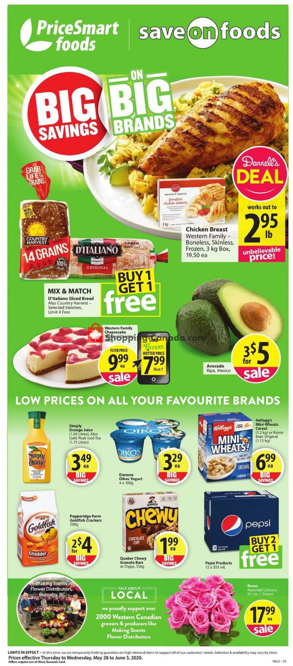 PriceSmart Foods Canada, flyer (Big Savings On Big Brands) May 28