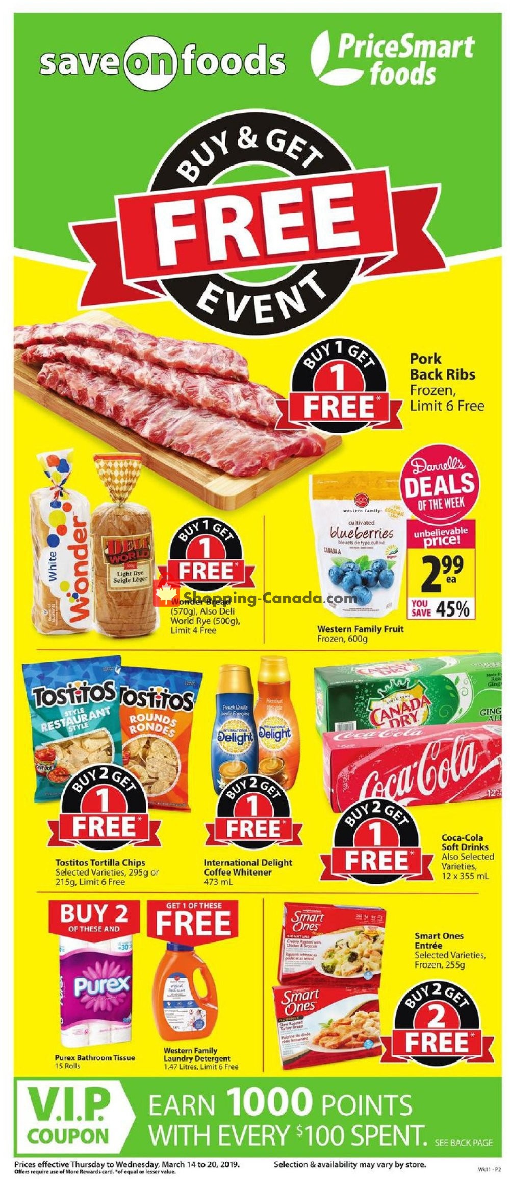 PriceSmart Foods flyer from Thursday March 14, 2019 to Wednesday March 20, 2019 - page 1
