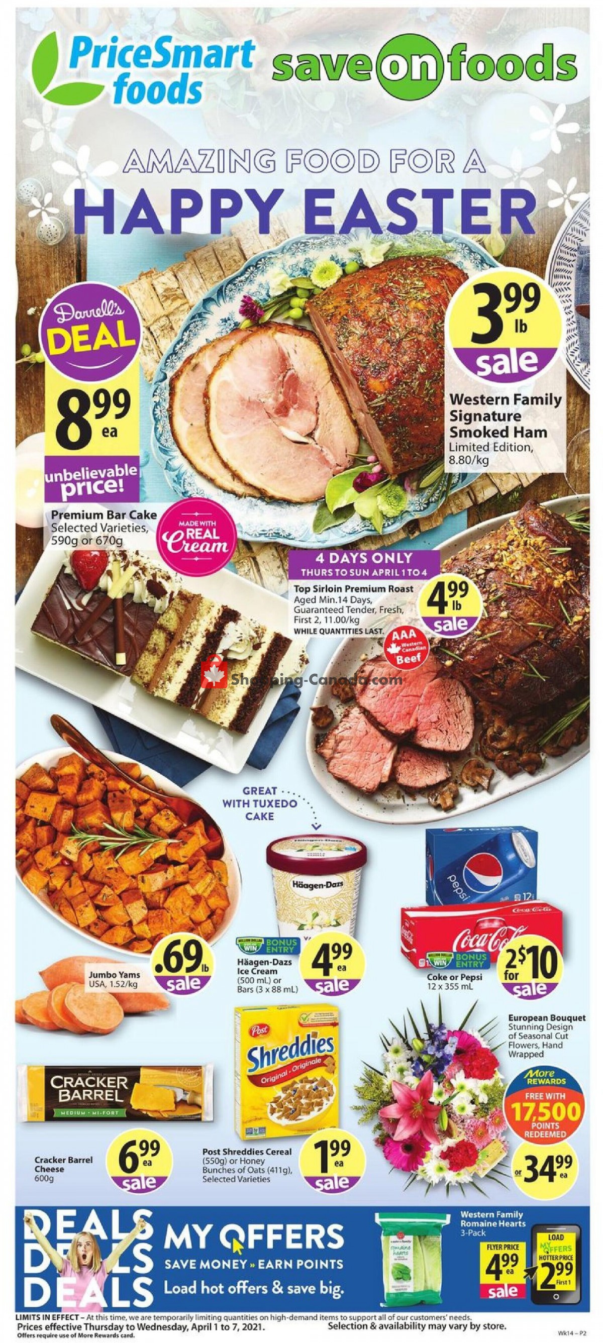 PriceSmart Foods flyer from Thursday April 1, 2021 to Wednesday April 7, 2021 - page 1
