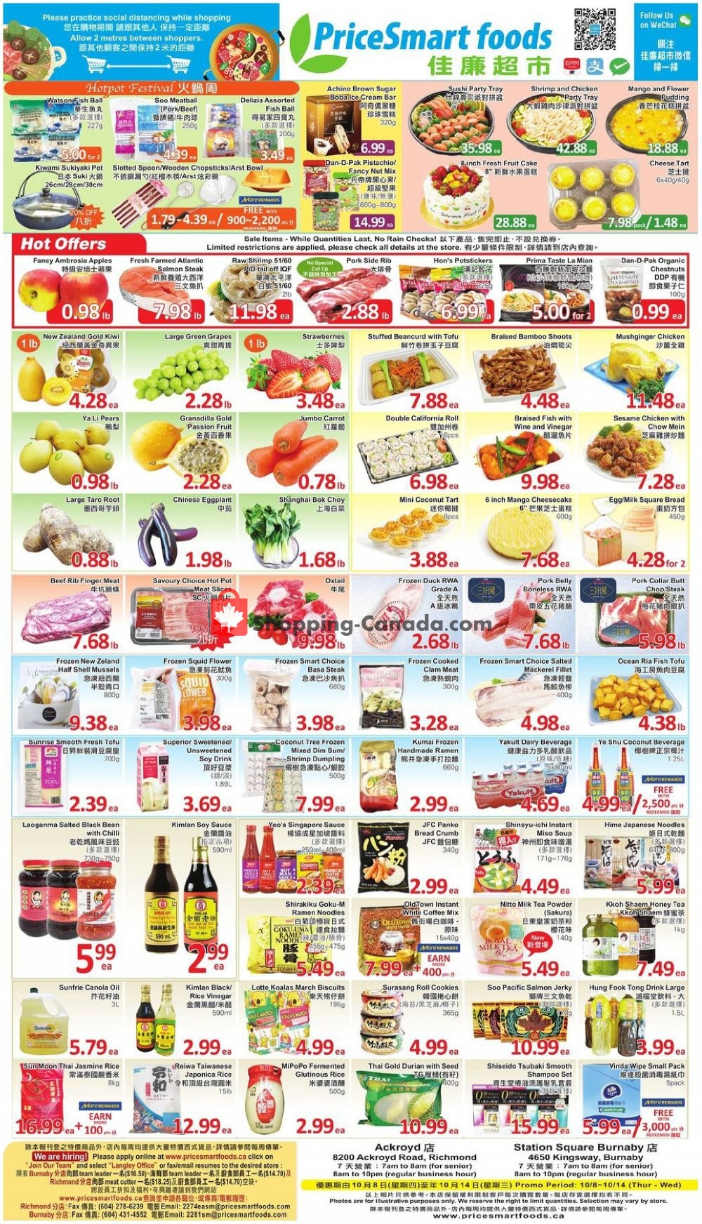 PriceSmart Foods flyer from Thursday October 8, 2020 to Wednesday October 14, 2020 - page 1