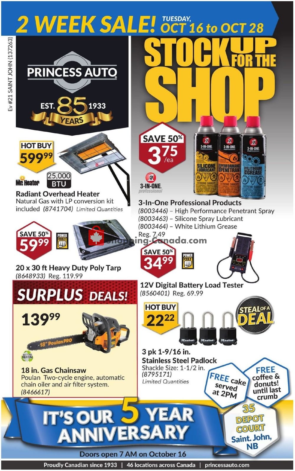 Princess Auto flyer from Tuesday October 16, 2018 to Sunday October 28, 2018 - page 1