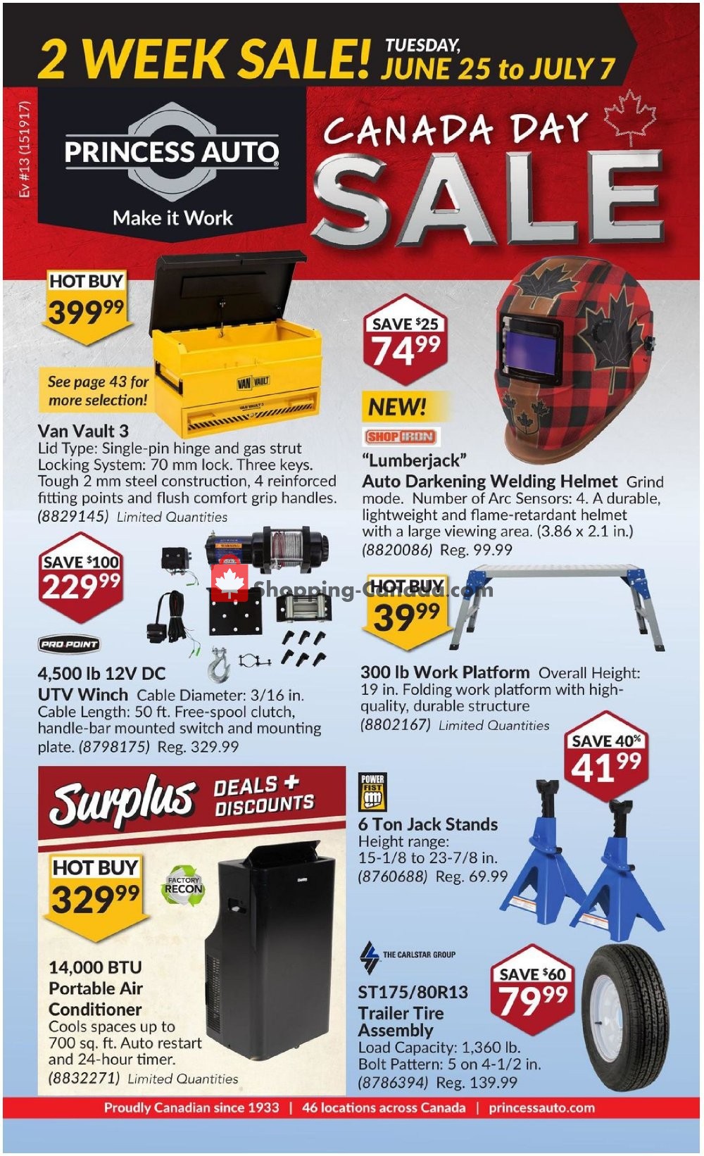 Princess Auto Canada, flyer (Canada Day Sale) June 25 July 7, 2019