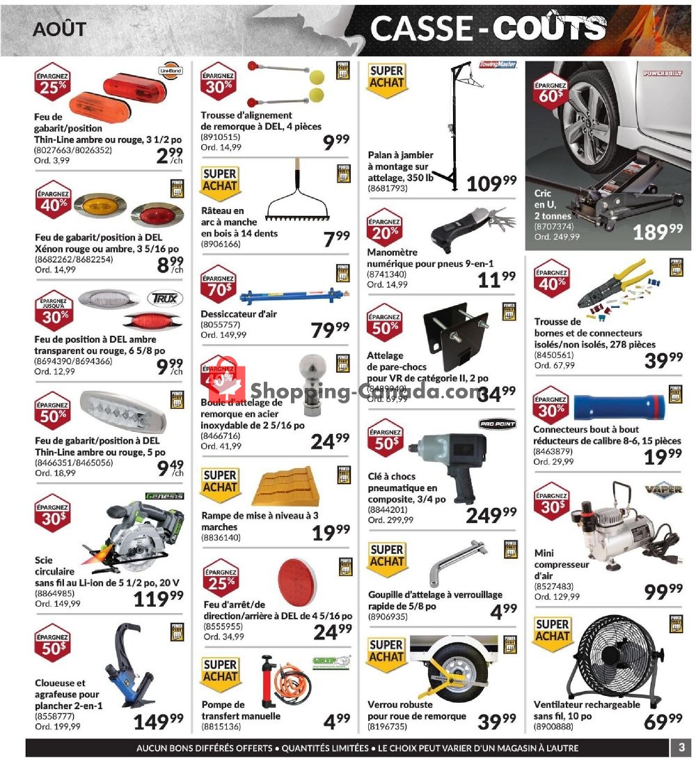 Princess Auto flyer from Saturday August 1, 2020 to Monday August 31, 2020 - page 3