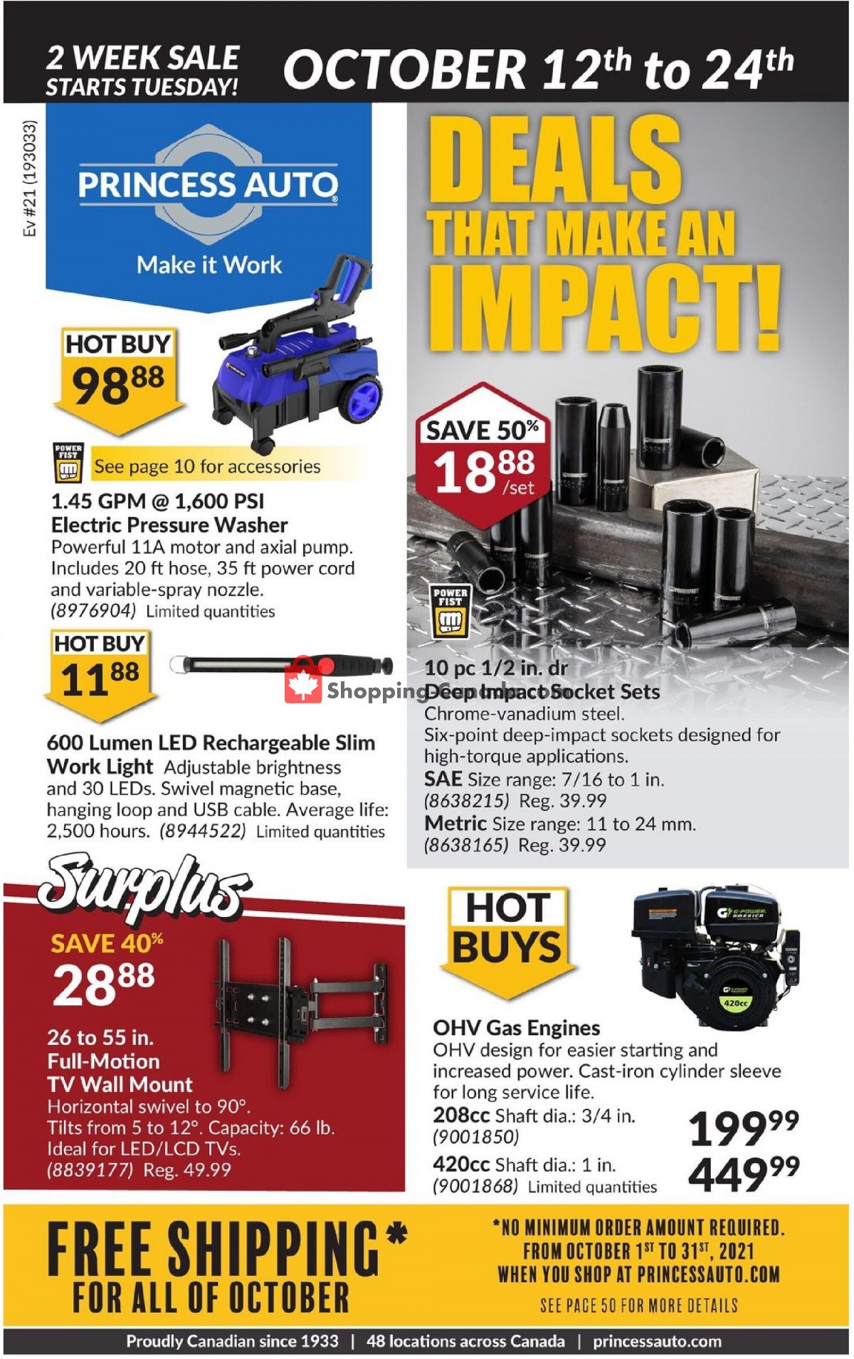 Princess Auto flyer from Tuesday October 12, 2021 to Sunday October 24, 2021 - page 1