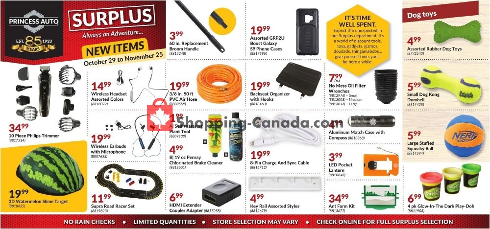 Princess Auto flyer from Monday October 29, 2018 to Sunday November 25, 2018 - page 1