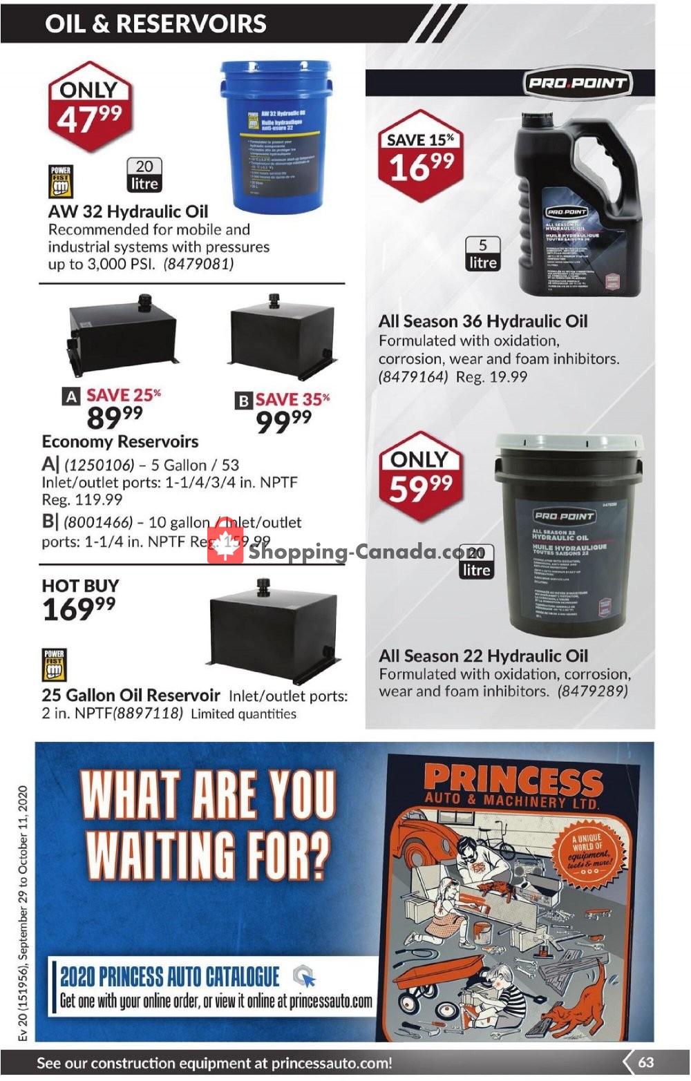 Princess Auto flyer from Tuesday September 29, 2020 to Wednesday November 11, 2020 - page 69